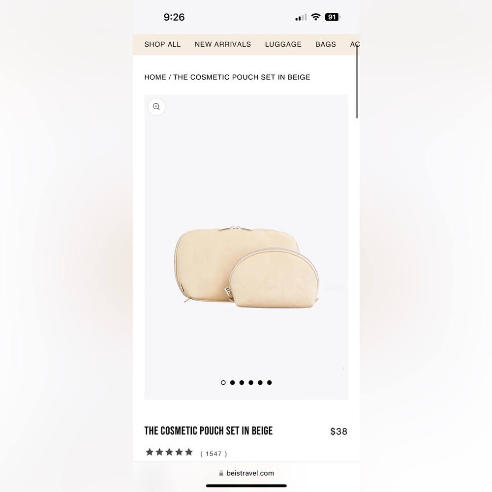 Beis The Cosmetic Pouch Set - Beige
